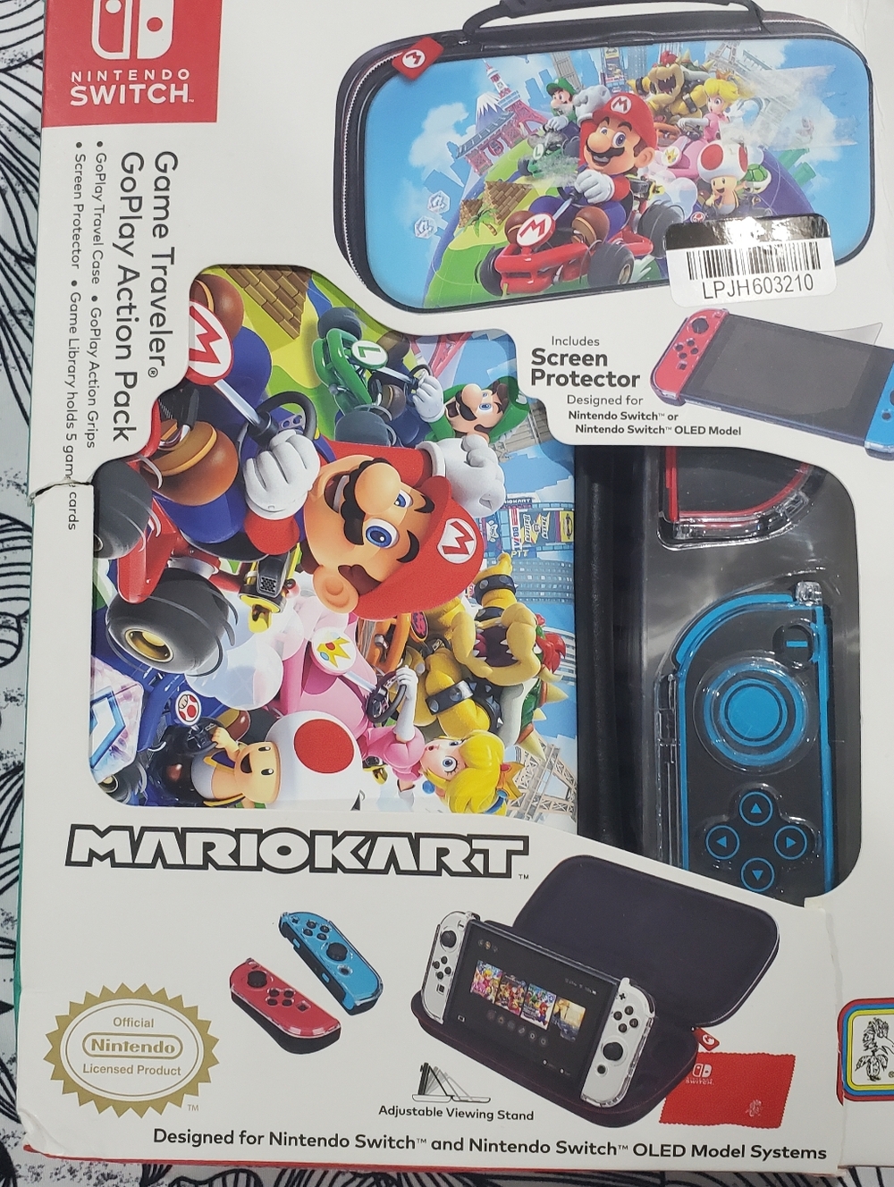 Nintendo Mario Kart Travel Case with Blue and Red Joy-Con Accents